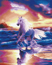 Carica l&#39;immagine nel visualizzatore di Gallery, Diamond Painting - Cavallo bianco che corre lungo il mare