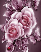 Carica l&#39;immagine nel visualizzatore di Gallery, Diamond Painting - Fiori d&#39;argento e farfalle