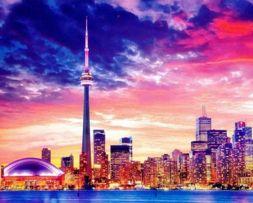 Diamond Painting - Panorama di una grande città