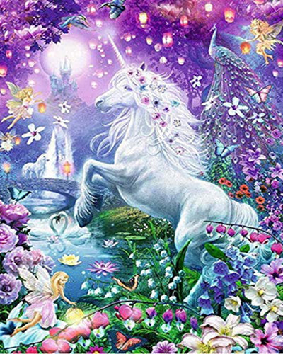 Diamond Painting - L'unicorno e le fate