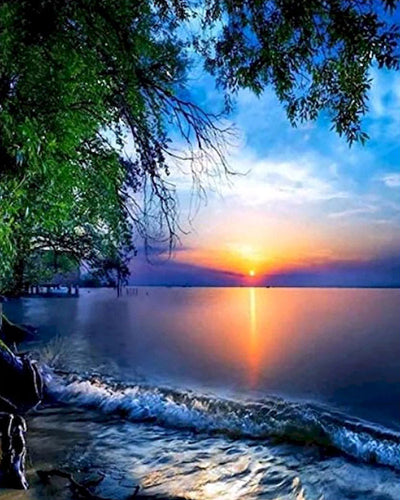 Diamond Painting - Tramonto e Onde