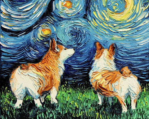 Diamond Painting - Cane e cielo stellato