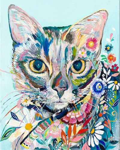 Diamond Painting - Gatto colorato