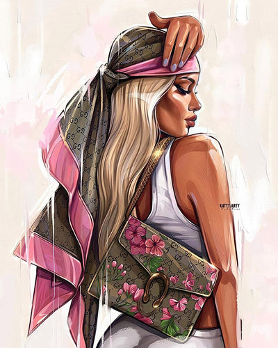 Diamond Painting - Profilo di Donna con Foulard