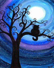 Carica l&#39;immagine nel visualizzatore di Gallery, Diamond Painting - Gatto sul ramo di notte