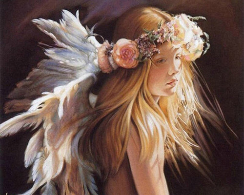Diamond Painting - Bambina e Piume