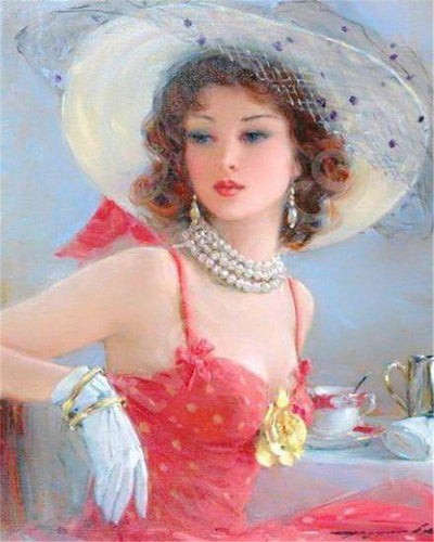 Diamond Painting - Elegante in Rosso