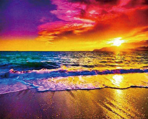 Diamond Painting - Tramonto sulla Spiaggia