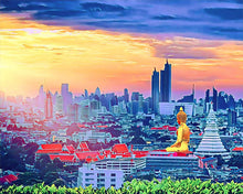 Carica l&#39;immagine nel visualizzatore di Gallery, Dipingere con i numeri Buddha a Bangkok Figured&#39;Art intermedia nuovi arrivi città paesaggi