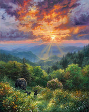 Carica l&#39;immagine nel visualizzatore di Gallery, Dipingere con i numeri - Orso e tramonto