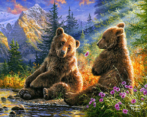 Dipingere con i numeri - Coppia di orsi