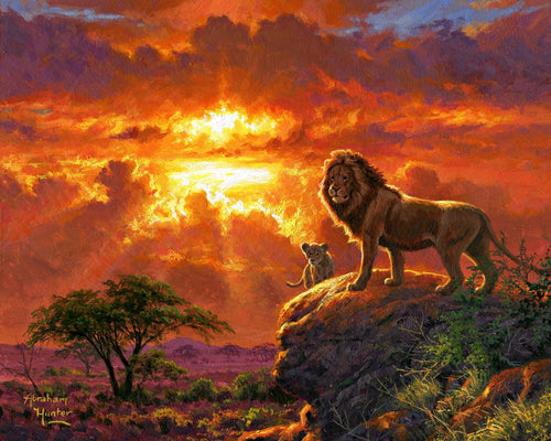 Dipingere con i numeri - Leone al tramonto