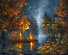 Carica l&#39;immagine nel visualizzatore di Gallery, Dipingere con i numeri - Camping sotto una notte stellata