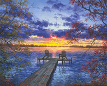 Carica l&#39;immagine nel visualizzatore di Gallery, Dipingere con i numeri - Ponte e Lago al tramonto