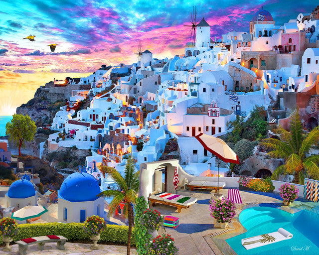 Dipingere con i numeri Paesaggio della Grecia Figured'Art avanzate nuovi arrivi città paesaggi