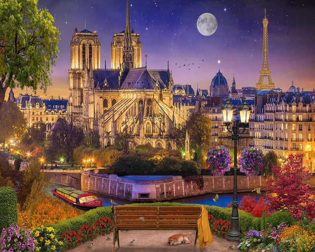 Dipingere con i numeri Notre-Dame sono il cielo stellato Figured'Art avanzate nuovi arrivi città paesaggi