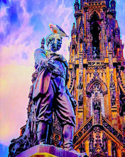 Carica l&#39;immagine nel visualizzatore di Gallery, Diamond Painting - Statua a Edimburgo 40x50cm tela già incorniciata
