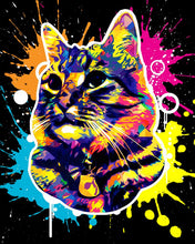 Carica l&#39;immagine nel visualizzatore di Gallery, Dipingere con i numeri Gatto Street Art Figured&#39;Art intermedia nuovi arrivi animali gatti