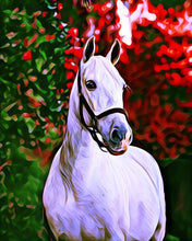 Carica l&#39;immagine nel visualizzatore di Gallery, Ricamo a Punto Croce - Cavallo su sfondo colorato