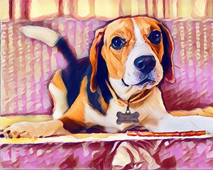 Diamond Painting - Bel Beagle 40x50cm tela già incorniciata