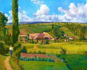 Ricamo a Punto Croce - Paesaggio a Les Pâtis, Pontoise - Camille Pissarro