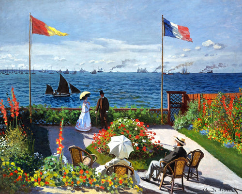 Diamond Painting - La terrazza a Sainte-Adresse - Monet 40x50cm tela già incorniciata
