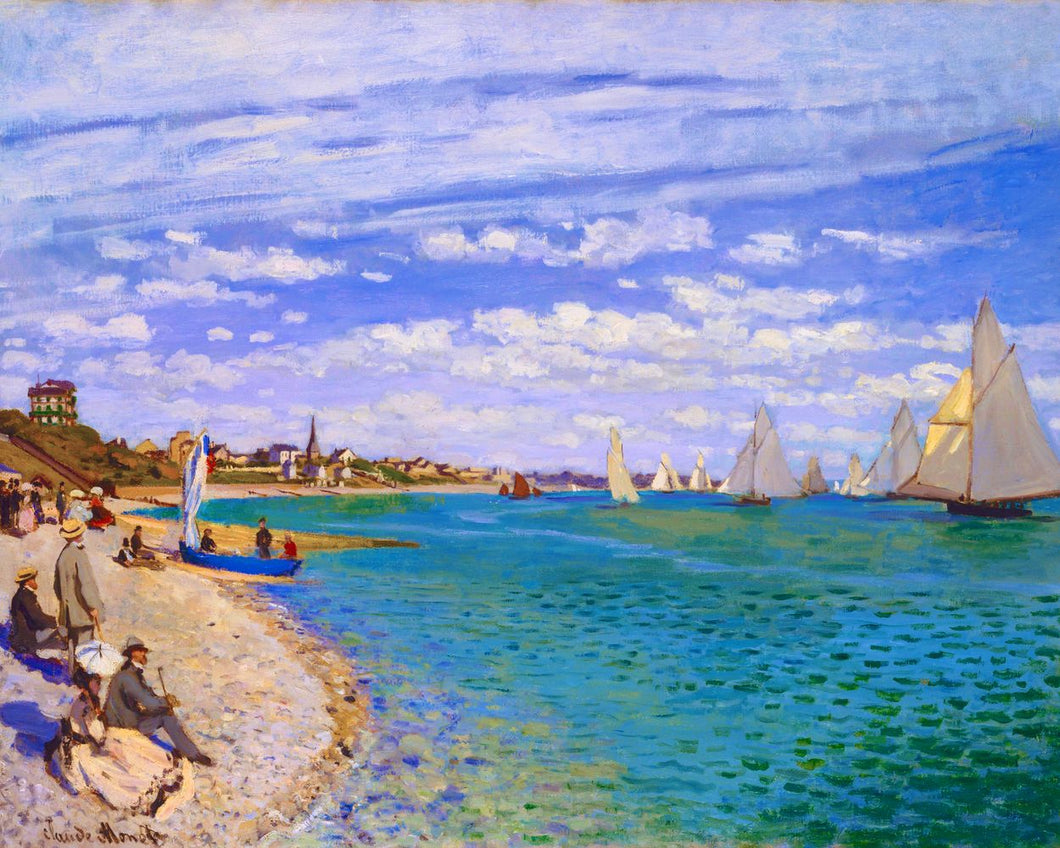 Dipingere con i numeri Regata a Sainte-Adresse Monet Figured'Artnavi e barche nuovi arrivi paesaggi dipinti famosi intermedia