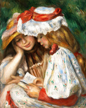 Carica l&#39;immagine nel visualizzatore di Gallery, Dipingere con i numeri Due ragazze che leggono Renoir Figured&#39;Artnuovi arrivi dipinti famosi intermedia