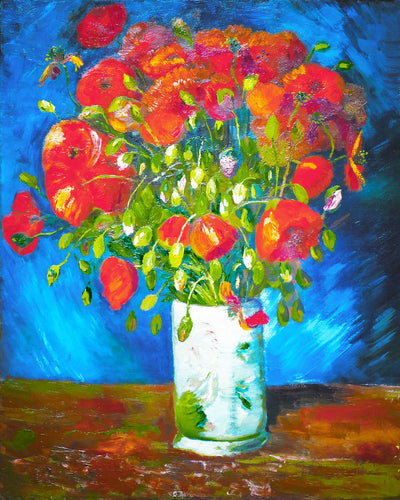 Diamond Painting - Vaso di papaveri - Van Gogh 40x50cm tela già incorniciata
