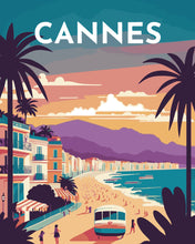 Carica l&#39;immagine nel visualizzatore di Gallery, Dipingere con i numeri - Poster di viaggio a Cannes