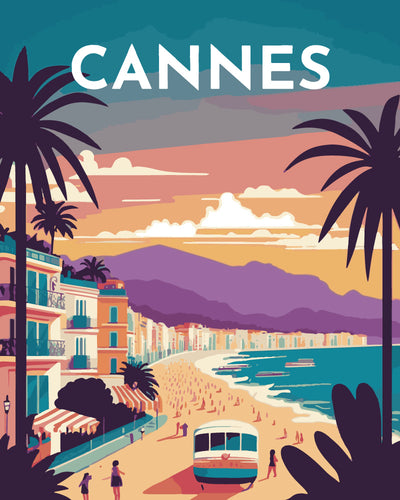 Dipingere con i numeri - Poster di viaggio a Cannes
