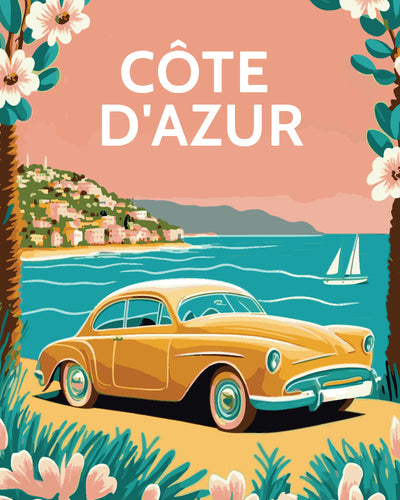 Dipingere con i numeri - Poster di viaggio in Costa Azzurra