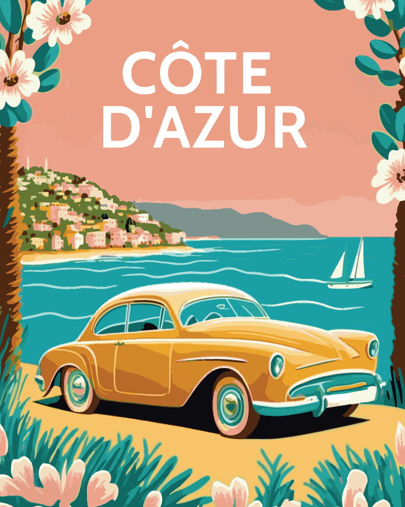 Dipingere con i numeri - Poster di viaggio in Costa Azzurra