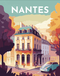 Dipingere con i numeri - Poster di viaggio a Nantes
