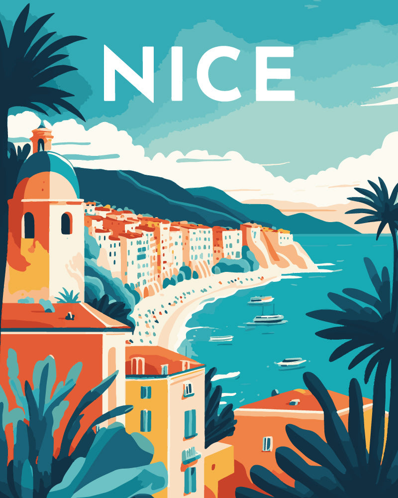 Dipingere con i numeri - Poster di viaggio a Nizza