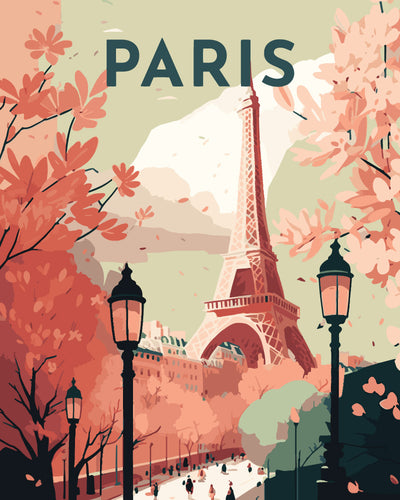 Dipingere con i numeri - Poster di viaggio a Parigi II
