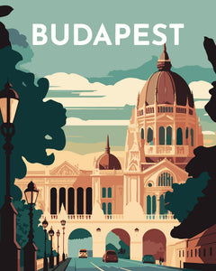 Dipingere con i numeri - Poster di viaggio a Budapest
