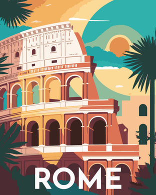 Dipingere con i numeri - Poster di viaggio a Roma