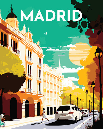 Dipingere con i numeri - Poster di viaggio a Madrid