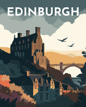 Carica l&#39;immagine nel visualizzatore di Gallery, Dipingere con i numeri - Poster di viaggio a Edimburgo