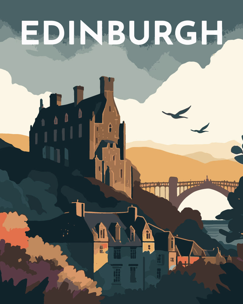 Dipingere con i numeri - Poster di viaggio a Edimburgo