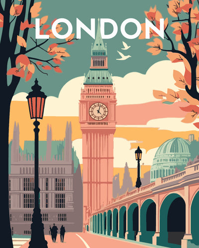 Dipingere con i numeri - Poster di viaggio a Londra 2