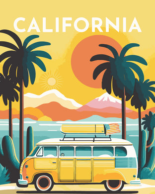 Dipingere con i numeri - Poster di viaggio in California