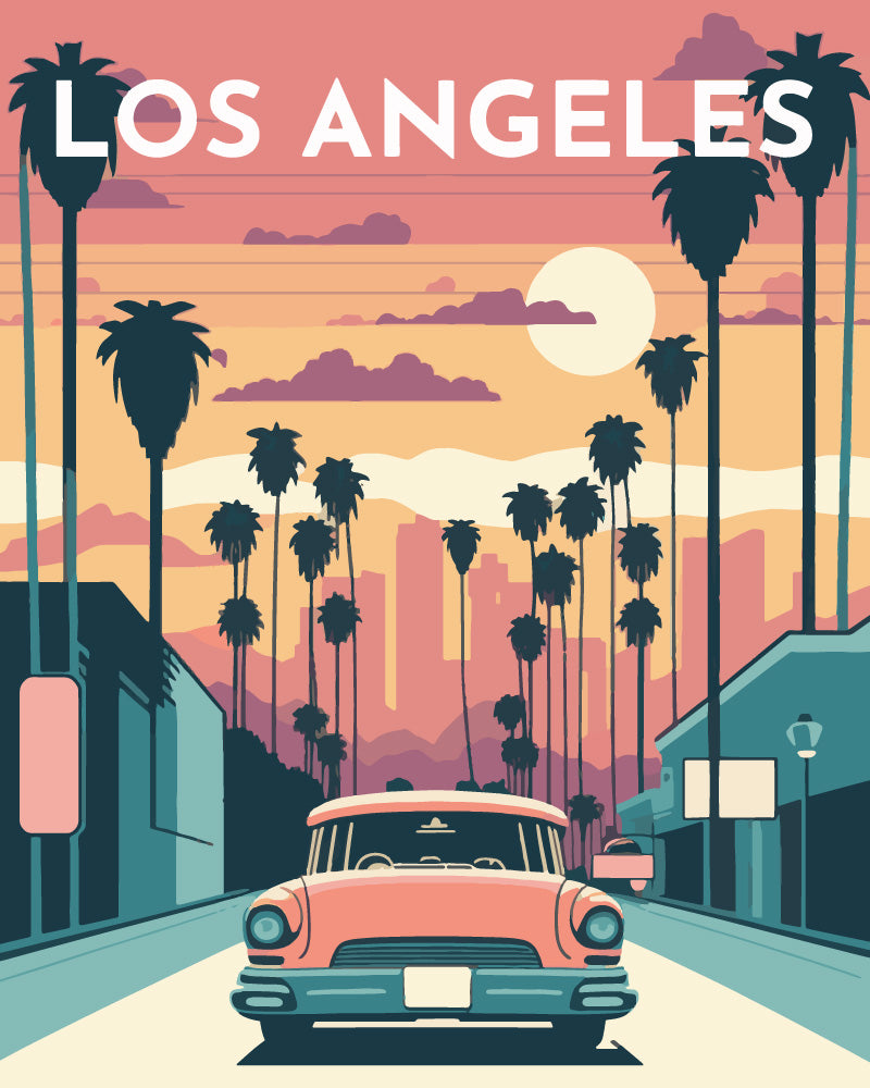 Dipingere con i numeri - Poster di viaggio a Los Angeles
