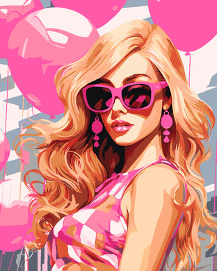 Diva con Palloncini Rosa Figured'Art