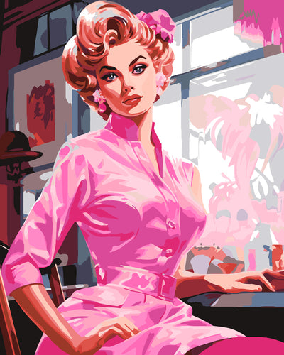 Pink Diva Vintage Figured'Art