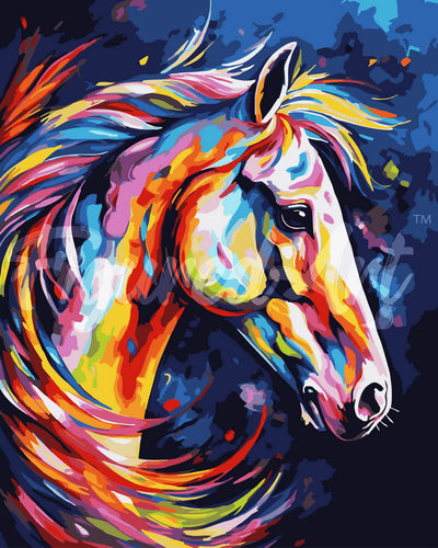 Dipingere con i numeri Cavallo Astratto Colorato Figured'Art