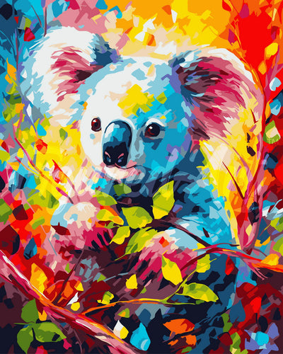 Dipingere con i numeri Koala Astratto Colorato Figured'Art