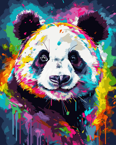 Dipingere con i numeri Panda Astratto Colorato Figured'Art