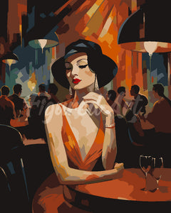 Dipingere con i numeri - Donna in un club Art Deco Figured'Art